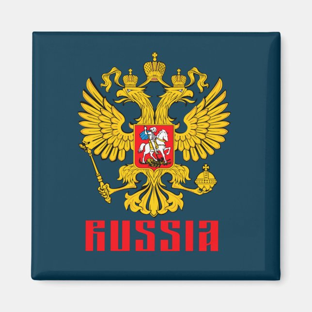 Russland Flagge Kaiseradler Russisch-Orthodoxe Magnet (Vorne)