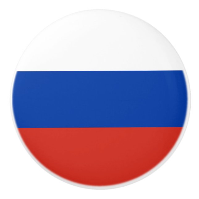 Russland-Flagge Keramikknauf (Vorderseite)