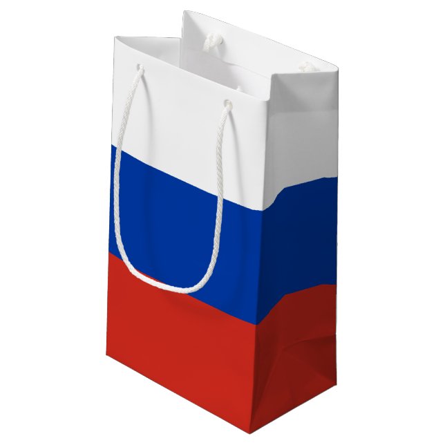 Russland-Flagge Kleine Geschenktüte (Rückseite Schrägansicht)