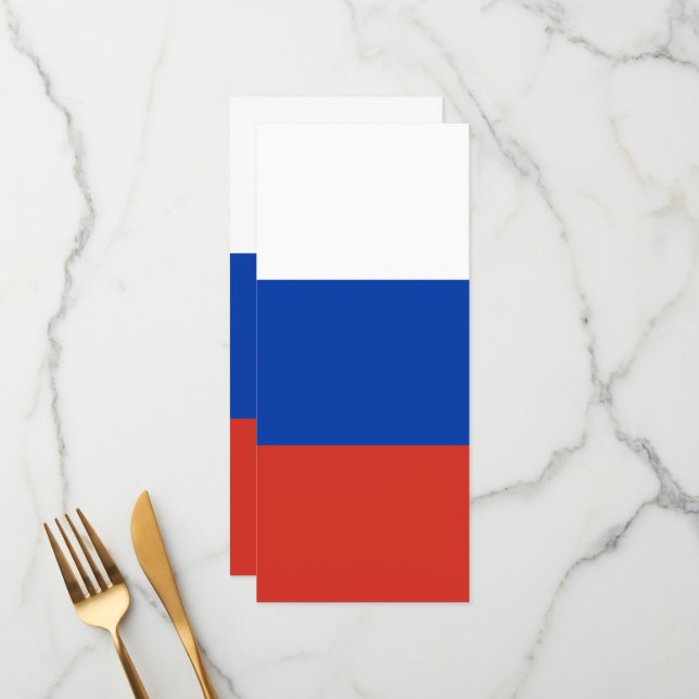 Russland-Flagge Menükarte (Vorderseite/Rückseite Beispiel)