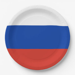 Russland-Flagge Pappteller
