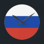 Russland-Flagge Runde Wanduhr<br><div class="desc">Russland-Fahnenzeitpunkt</div>
