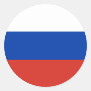 Russland-Flagge Runder Aufkleber