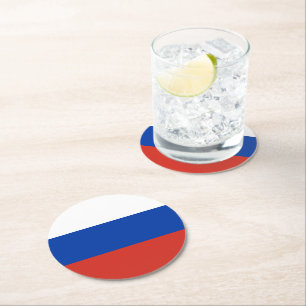 Russland-Flagge Runder Pappuntersetzer