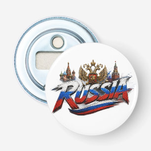 Russland-Flagge Typografie Grafikdesign Flaschenöffner