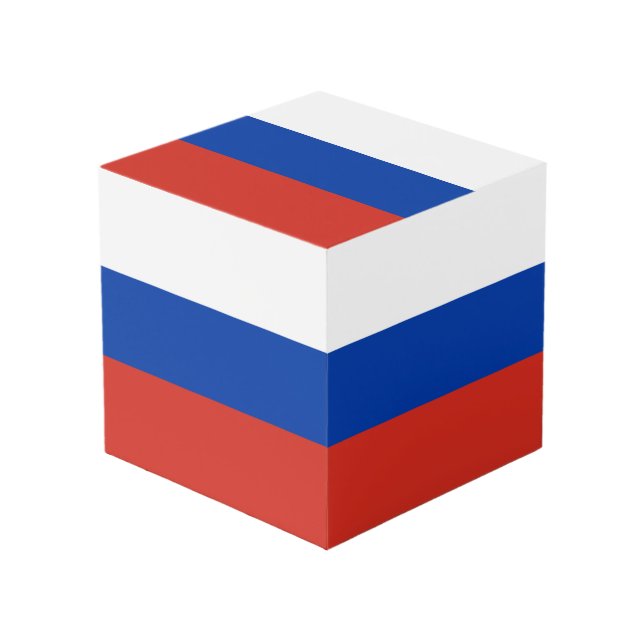 Russland-Flagge Würfel (Vorderseite Schrägansicht)