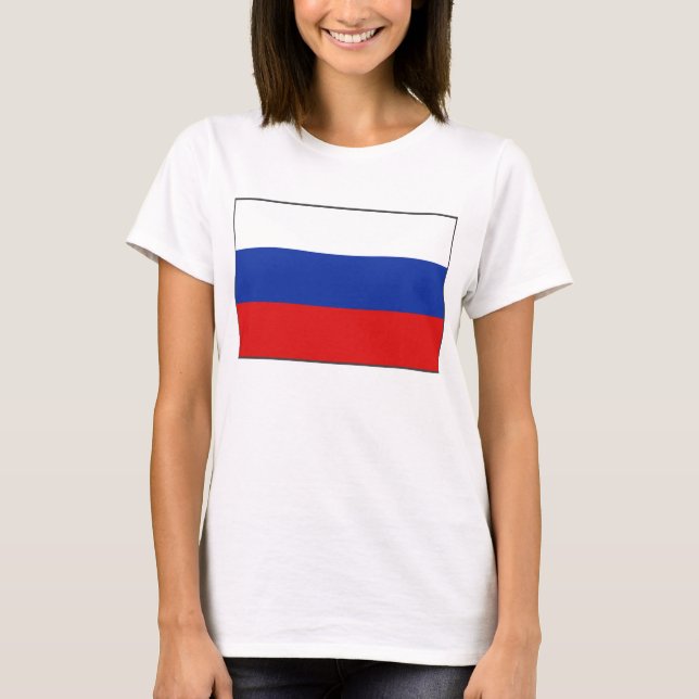 Russland Flagge x Karte T - Shirt (Vorderseite)