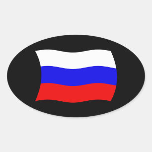 Russland Flaggenaufkleber Ovaler Aufkleber