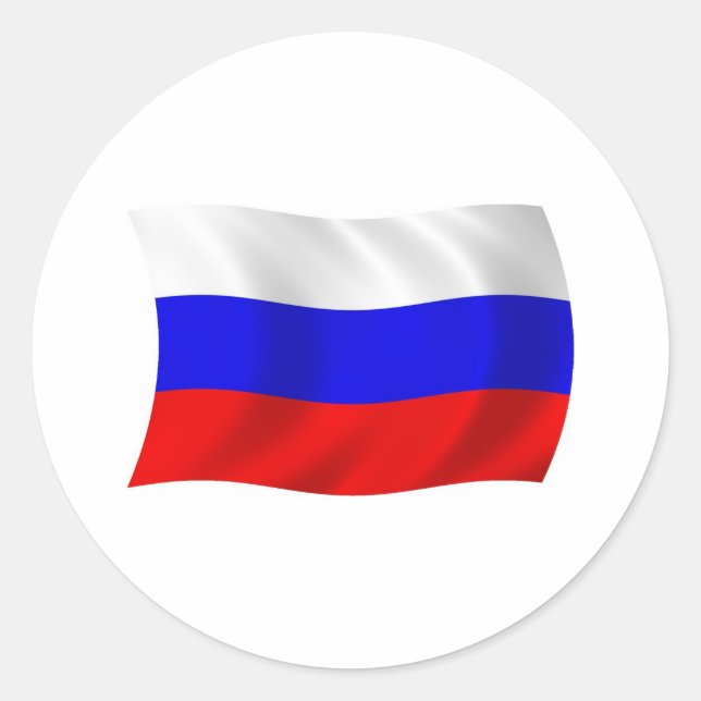 Russland Flaggenaufkleber Runder Aufkleber (Vorderseite)
