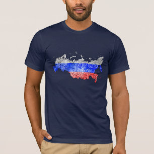 Russland Flaggenfarben Karte T-Shirt