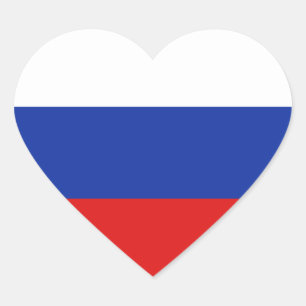 Russland-Flaggenheftmarke Herz-Aufkleber