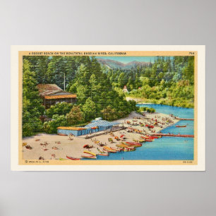 Russland-Fluss-Strand Vintage-Postkartendruck Poster
