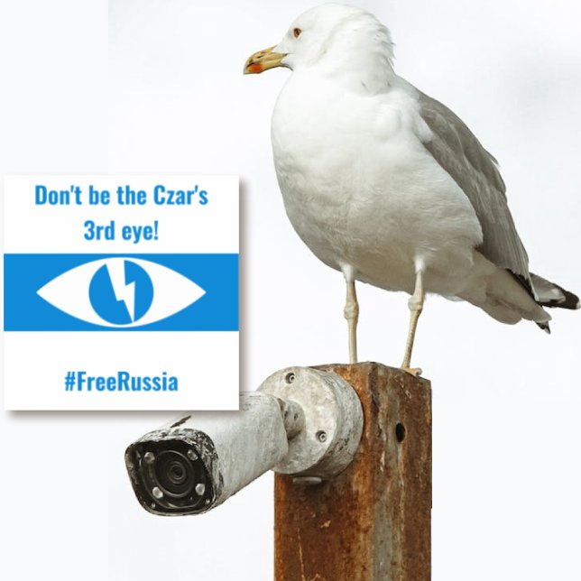 Russland - Freies demokratisches Englisch - Dritte Aufkleber (Russia Free Democratic English - Third Eye Sticker by The Social Observatory Shop)