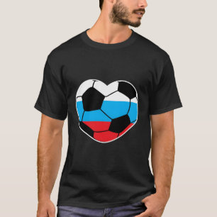Russland Fußball Ball Heart Jersey Russischer Fußb T-Shirt