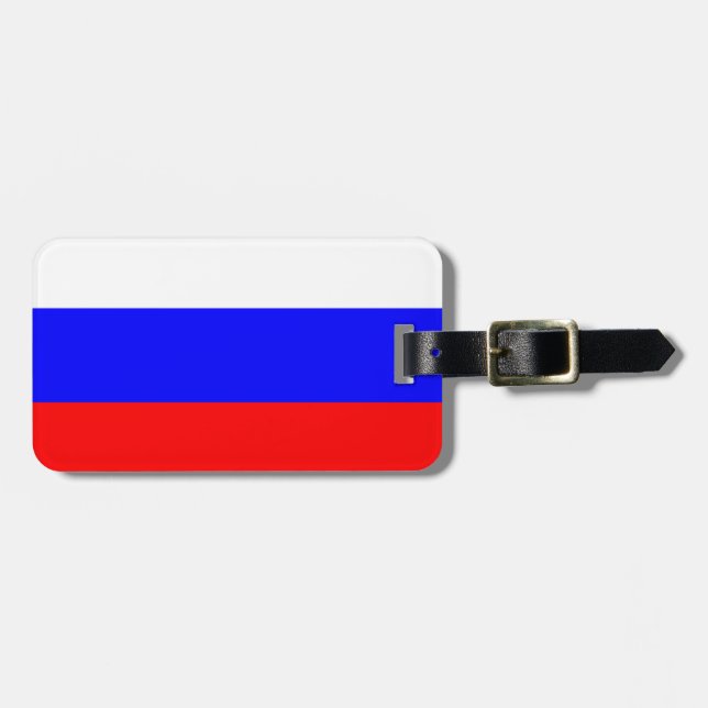 Russland Gepäckmarke mit Ledergurt Gepäckanhänger (Vorderseite horizontal)