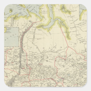 Russland in Asien Quadratischer Aufkleber