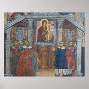 Russland, Jaroslawl, Fresko in der Kathedrale des Poster