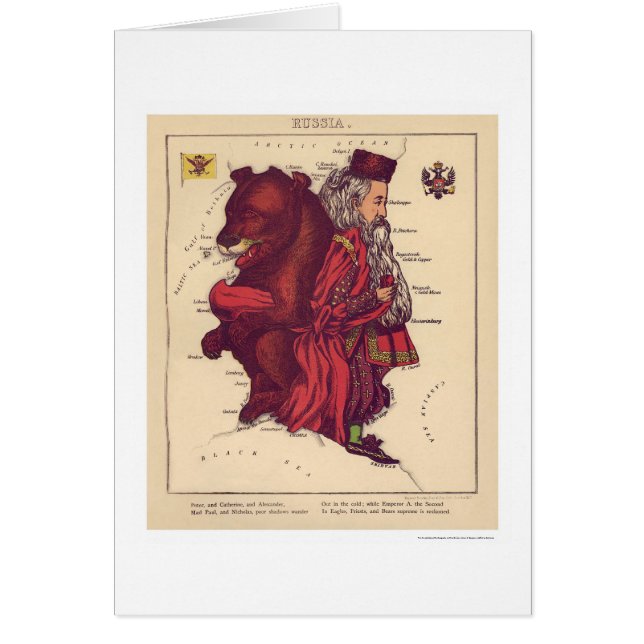 Russland-Karikatur-Karte 1868 (Vorne)