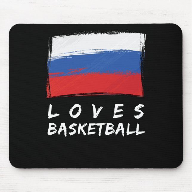 Russland Lieben Basketball Mousepad (Vorne)
