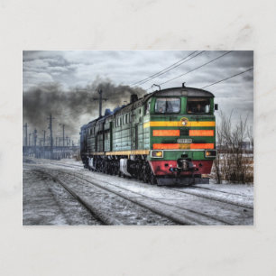 Russland Lokomotive Postkarte