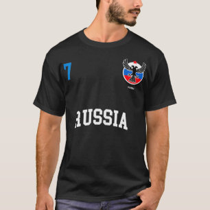 Russland Mannschaftssportnummer 7 Fußball Russisch T-Shirt