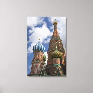 Russland, Moskau, Roter Platz. Basilius-Kathedrale Leinwanddruck