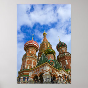 Russland, Moskau, Roter Platz, Basilius-Kathedrale Poster