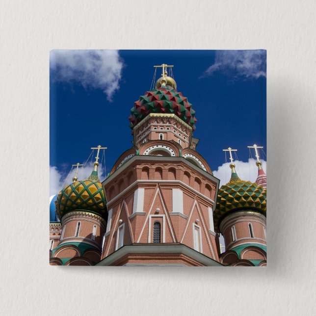 Russland, Moskau, Roter Platz. St. Basil's 2 Button (Vorderseite)