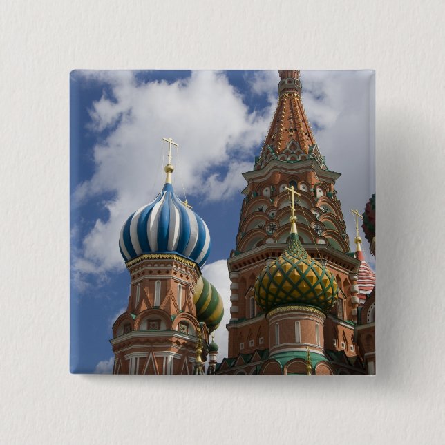 Russland, Moskau, Roter Platz. St. Basil's 4 Button (Vorderseite)