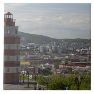 Russland, Murmansk. Größte Stadt nördlich der Fliese