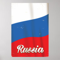 Russland Nationales Reiseplakat für Flaggen