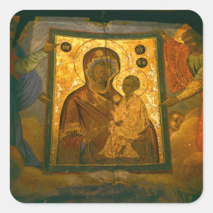 Russland, Oblast Nowgorod, Tichwin-Kloster, Quadratischer Aufkleber