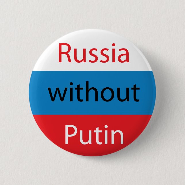Russland ohne Putin Button (Vorderseite)