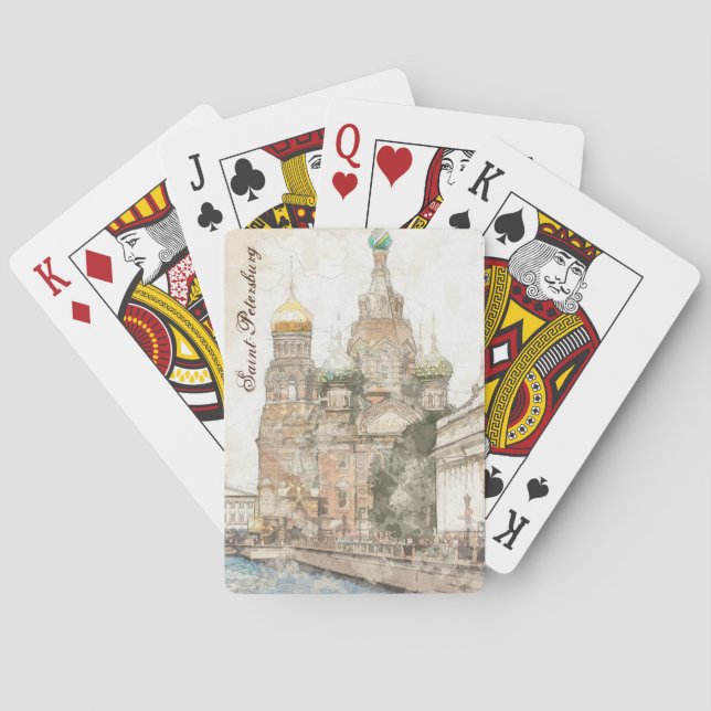 Russland-Poker in Sankt Petersburg Spielkarten (Rückseite)