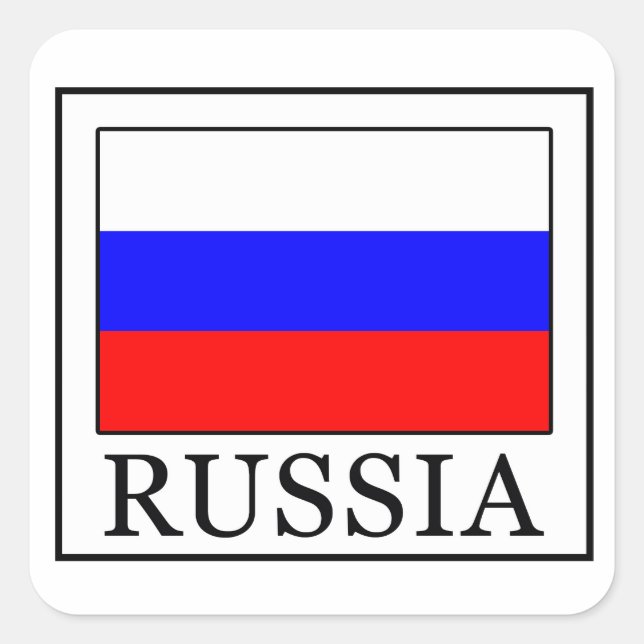 Russland Quadratischer Aufkleber (Vorderseite)