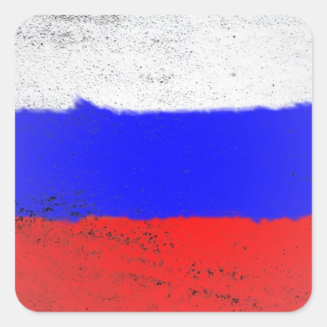 Russland Quadratischer Aufkleber (Vorderseite)