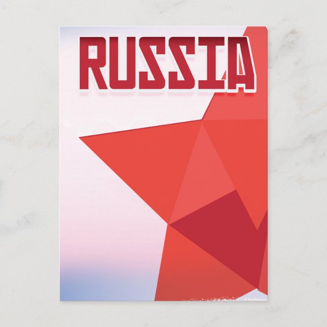Russland Red Star Travel Print. Postkarte (Vorderseite)
