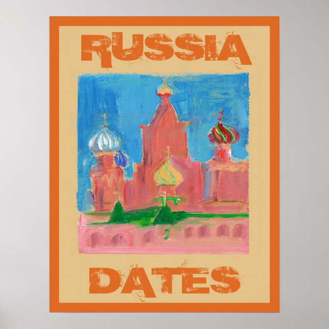 Russland Reisen Unterschreiben, Text bearbeiten Poster (Vorne)