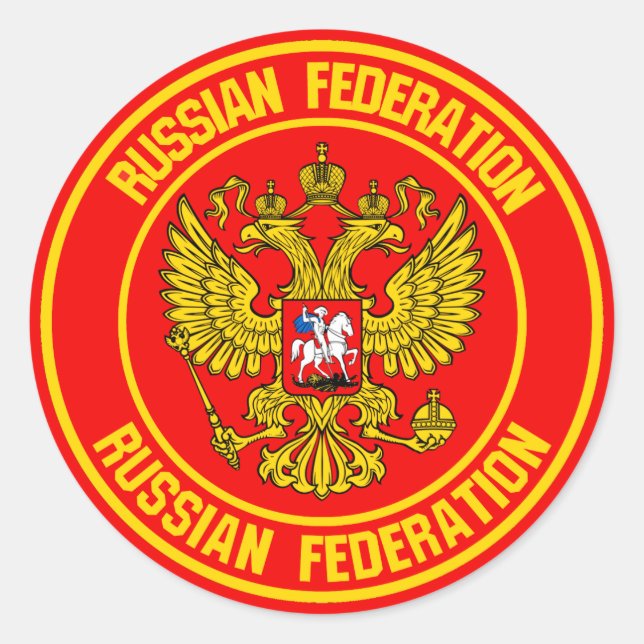 Russland-Runde Runder Aufkleber (Vorderseite)