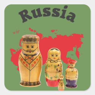 Russland - Russia Babuschka Matrjoschka Aufkleber