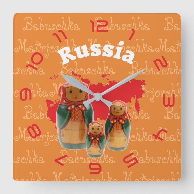 russland - Russia Babuschka - Matrjoschka Wanduhr (Vorderseite)