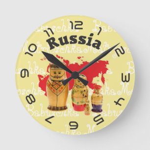 Russland - Russia Babuschka - Matrjoschka Wanduhr