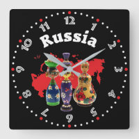 russland - Russia Babuschka - Matrjoschka Wanduhr
