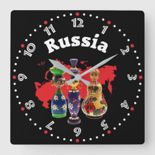 russland - Russia Babuschka - Matrjoschka Wanduhr