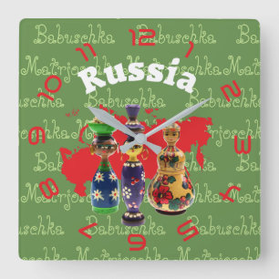 russland - Russia Babuschka - Matrjoschka Wanduhr