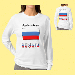 Russland Russische Flagge Schwarz Personalisierung T-Shirt