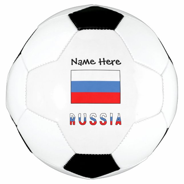 Russland Russische Flagge Schwarze Personalisierun Fußball (Vorderseite)