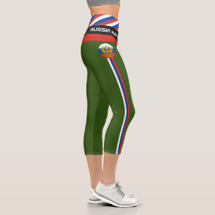 Russland & Russische Flaggenmode, Fitness, Sportar Capri Leggings