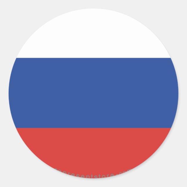 Russland - Schlichte Flagge Runder Aufkleber (Vorderseite)