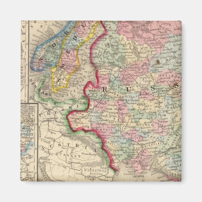 Russland, Schweden, Norwegen - Karte von Mitchell Magnet (Vorne)